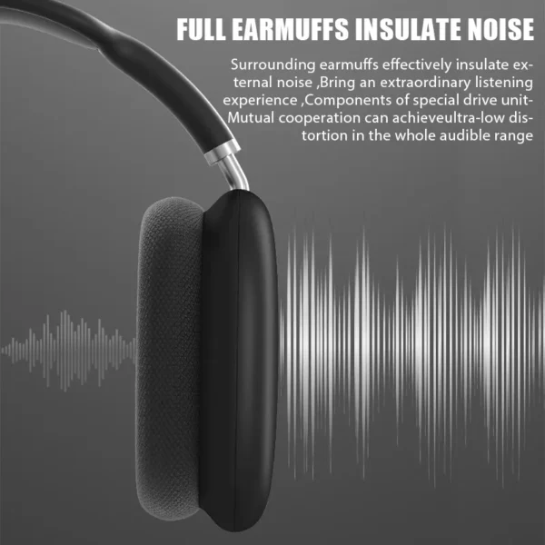 New P9 Wireless Bluetooth Headphones Noise Cancelling with Microphone Pods Over Ear Sports Gaming Headset for Apple iPhone - Image 4